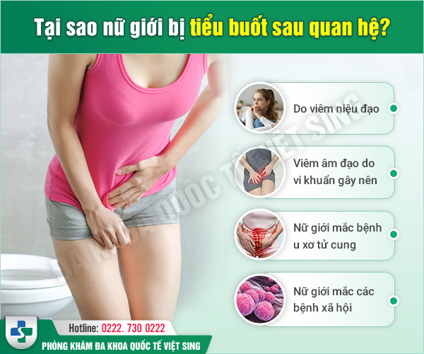 Sau khi quan hệ nữ giới tiểu rắt nhiều lần là bị làm sao?