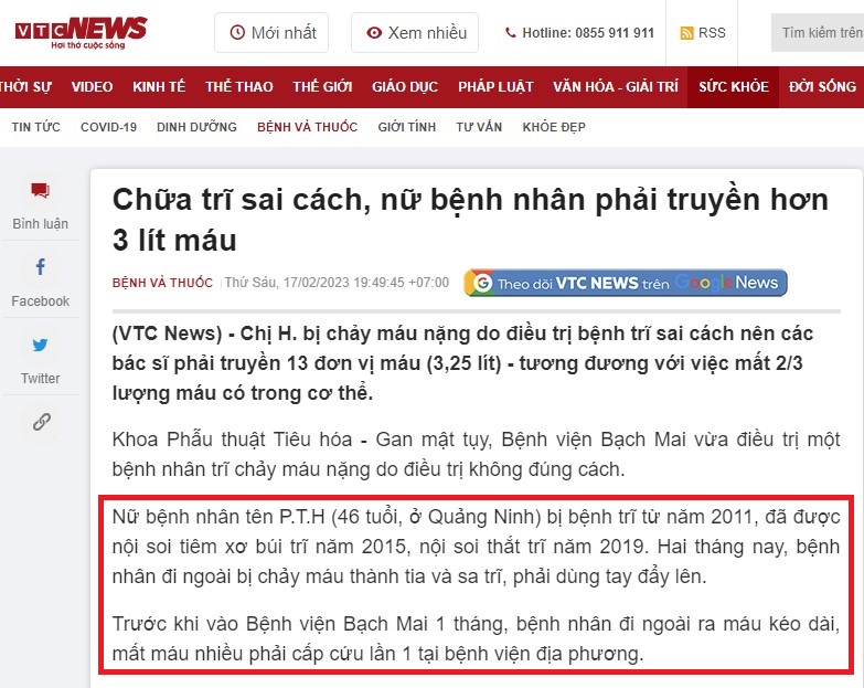 Thật sự có phương pháp mổ trĩ nhanh lành và không phải nằm viện?