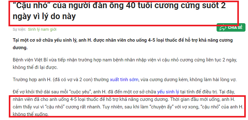 Lạm dụng thuốc chữa yếu sinh lý – “thần dược” hay “con dao hai lưỡi”?