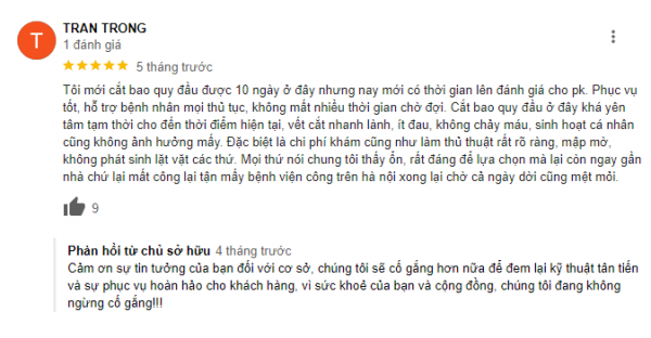 Trải nghiệm cắt bao quy đầu tại Đa khoa Quốc tế Việt Sing